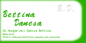 bettina dancsa business card